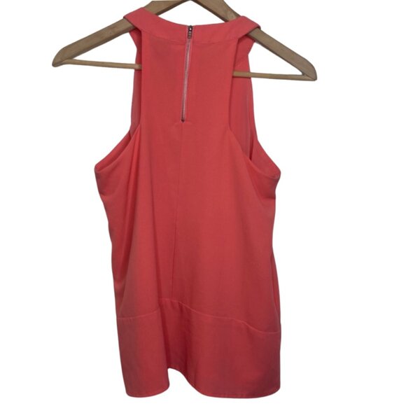 PAPER CRANE | Coral Pink High Neck Halter Style Blouse | Size S - Picture 4 of 11